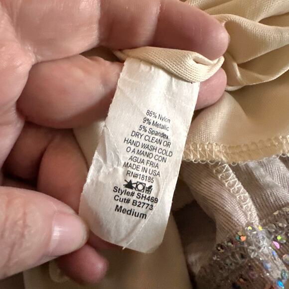 Audrey 3 +1 Mini Skirt Sparkle Beige Gold Silver Size Medium - Picture 3 of 4